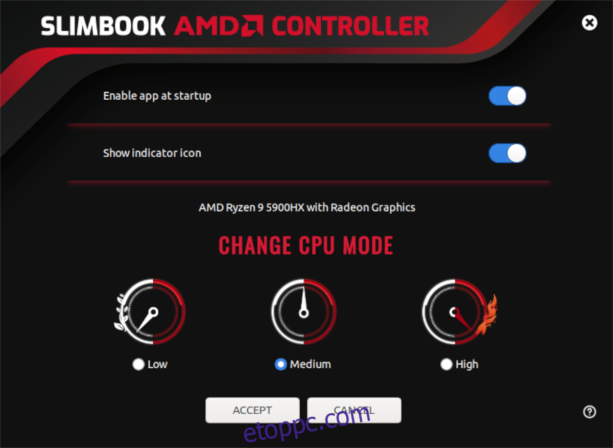 Slimbook mobil Ryzen CPU tuner