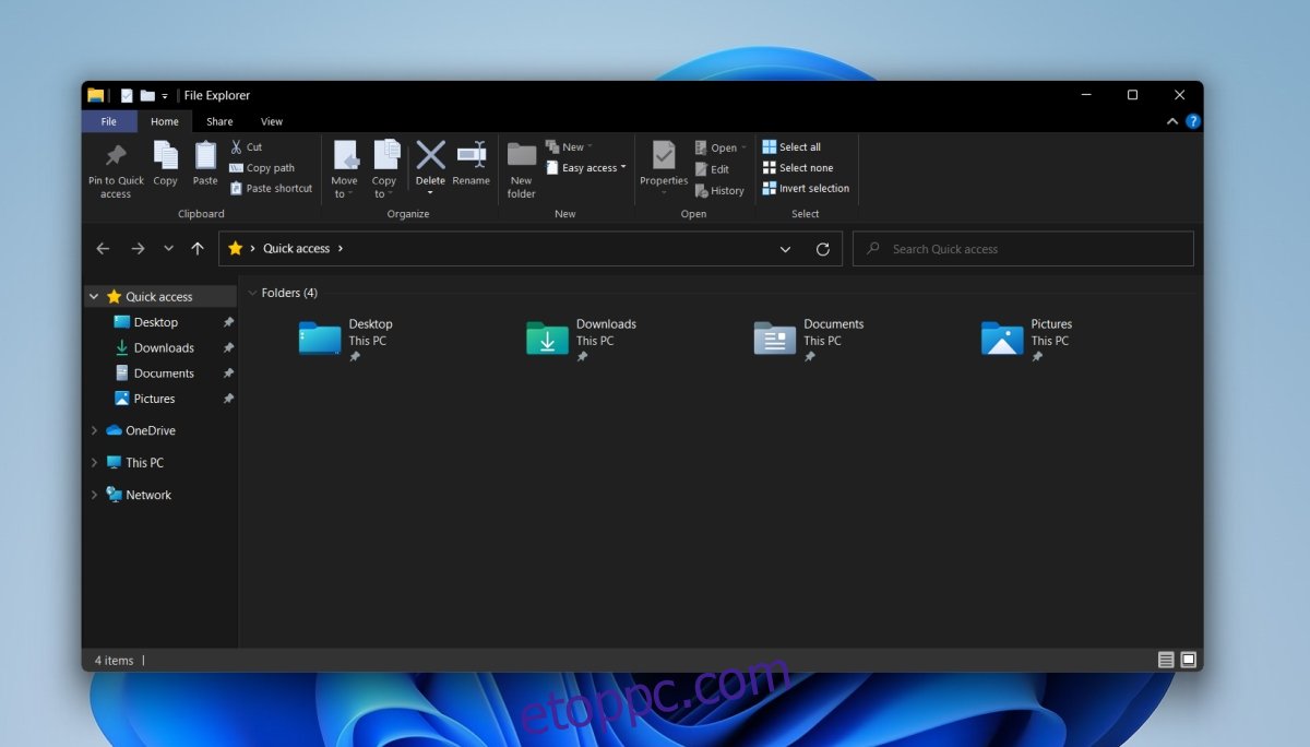   Windows 10 File Explorer szalag a Windows 11 rendszeren