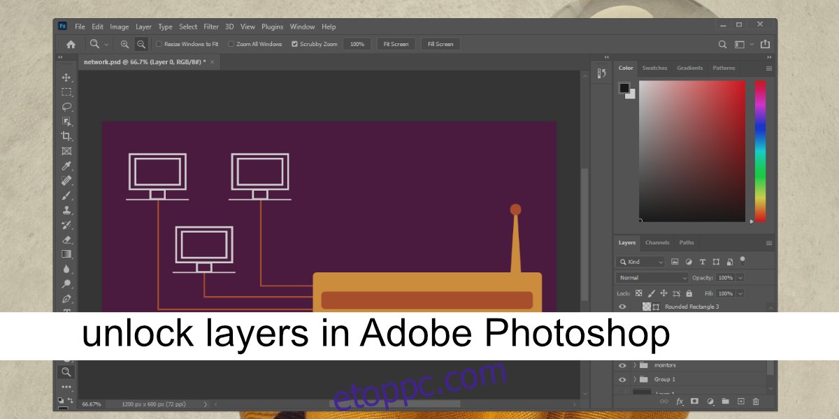 oldja fel a rétegeket az Adobe Photoshopban