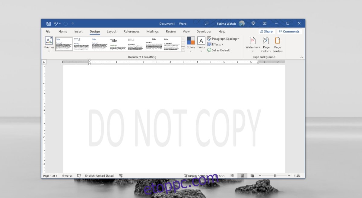 távolítsa el a vízjelet a Microsoft Word programból