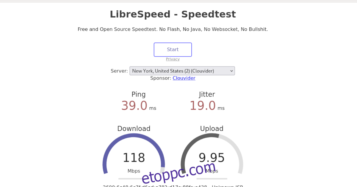 internet hálózati sebesség ubuntu