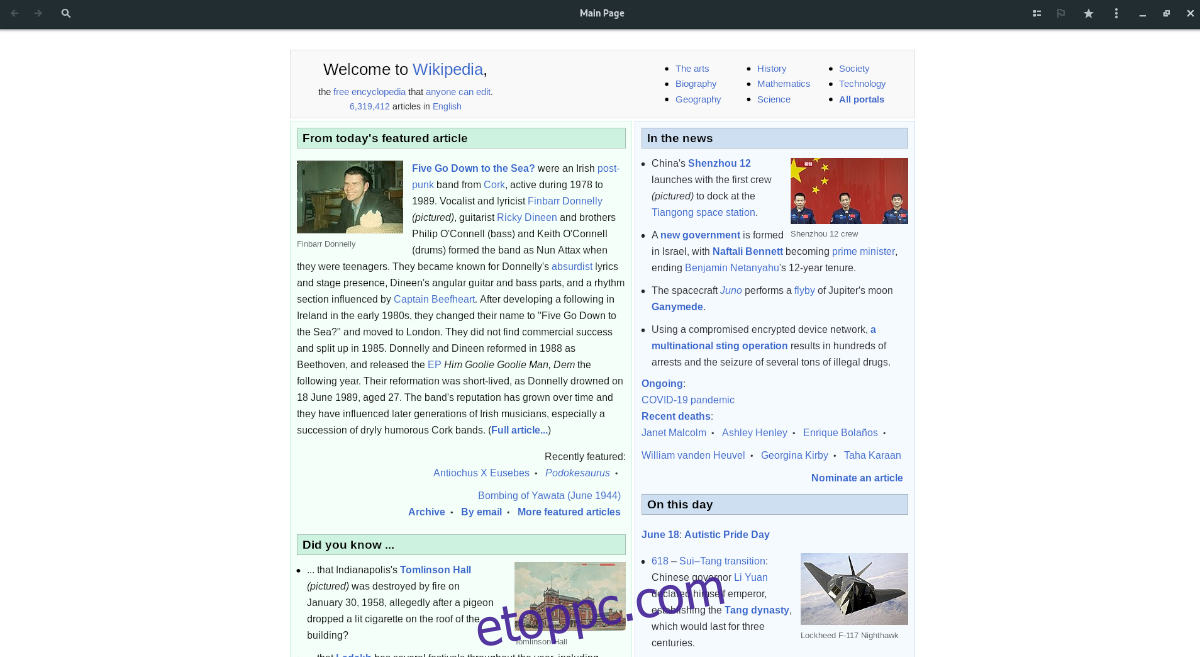 olvassa el a Wikipédia Linux asztali oldalát