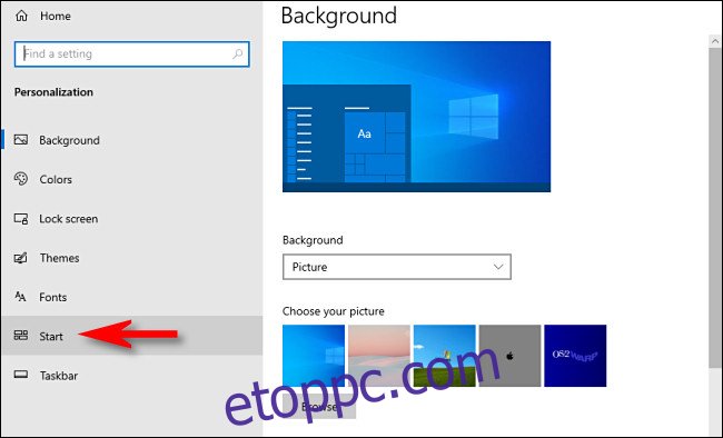 A Windows 10 beállításainál kattintson a gombra 